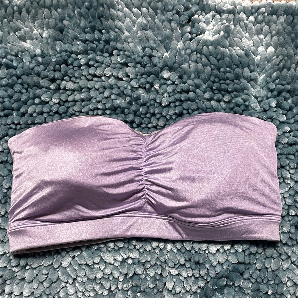 Size Large Lavender/Silver Satin Bandeau Bra 2/$30